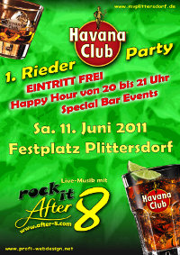 Party-Plakat für den Musikverein Plittersdorf